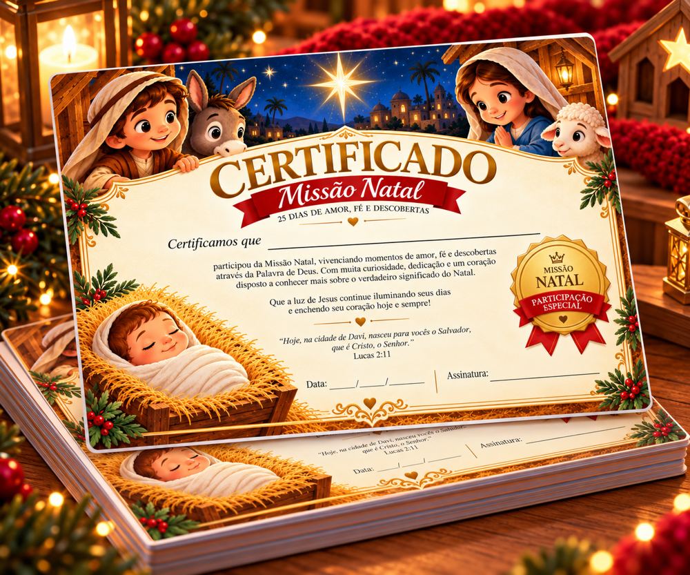 Certificado de conclusão da Missão Natal